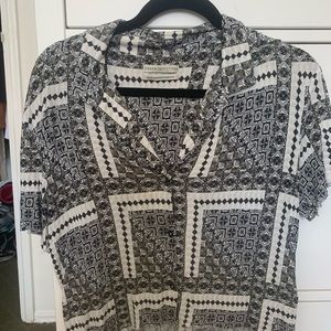 Cotton button up crop top